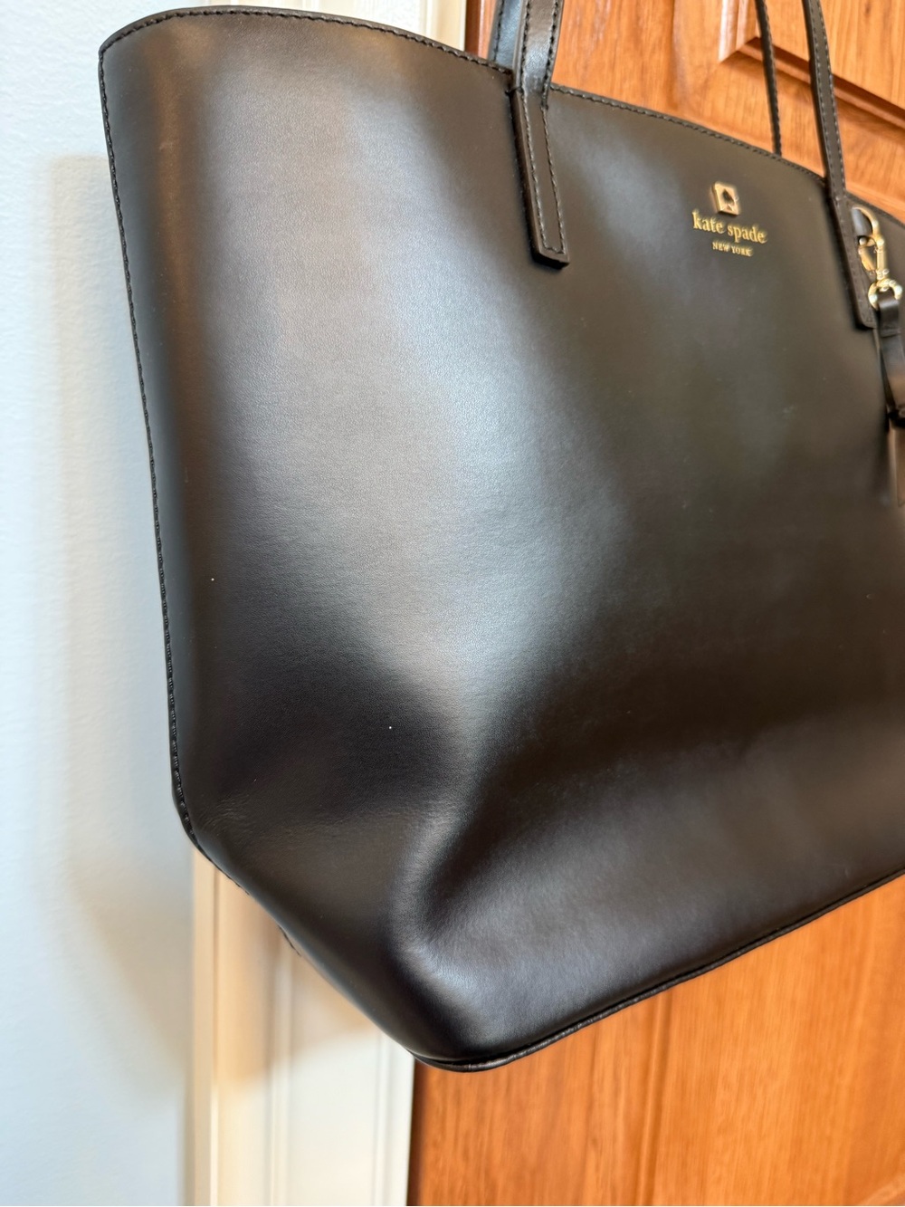 kate spade New York Black Leather Tote Bag - Picture 3 of 15